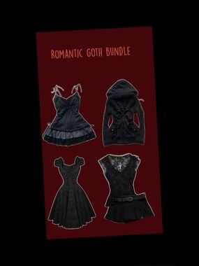 Romantic Goth Black Intimates & Sleepwear Bundle